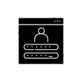 Password site line icon. Isolated vector element. Royalty Free Stock Photo
