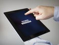 Password on a tablet Royalty Free Stock Photo