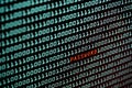 Password text and binary code concept from the desktop screen, selective focus Royalty Free Stock Photo