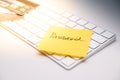 Password text on white keyboard under light Royalty Free Stock Photo