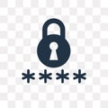 Password vector icon isolated on transparent background, Password transparency concept can be used web and mobile