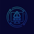 password warning icon, linear design Royalty Free Stock Photo