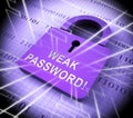 Password Weak Hacker Intrusion Threat 3d Rendering Royalty Free Stock Photo