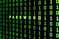 Password word on binary code background Royalty Free Stock Photo