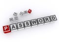 password word block on white Royalty Free Stock Photo