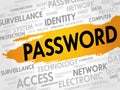 PASSWORD word cloud Royalty Free Stock Photo