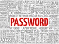 Password word cloud collage Royalty Free Stock Photo