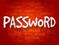 Password word cloud collage, technology business concept background Royalty Free Stock Photo