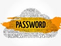 Password word cloud collage Royalty Free Stock Photo