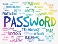 Password word cloud collage Royalty Free Stock Photo