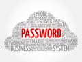 Password word cloud Royalty Free Stock Photo