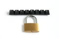 Password written with keyboard keys with padlock Royalty Free Stock Photo