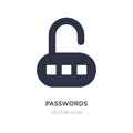 passwords icon on white background. Simple element illustration from Cyber concept