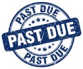 past due blue grunge round stamp Royalty Free Stock Photo