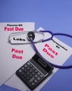 Past due medical bills piling up at an out of controll rate Royalty Free Stock Photo