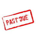 Past due red rubber stamp isolated on white. Royalty Free Stock Photo