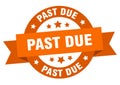 past due ribbon sign Royalty Free Stock Photo