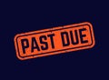 past due stamp on dark Royalty Free Stock Photo