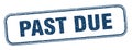 past due stamp. past due square grunge sign. Royalty Free Stock Photo