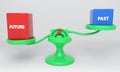 Past and future concept, 3d Royalty Free Stock Photo