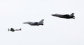 Past, present and future airplanes Royalty Free Stock Photo