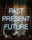 Past, Present, Future neon sign at a psychic reader, Manhattan, New York