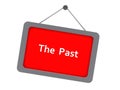 the past sign on white