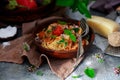Pasta alla Norma. .style rustic.selective focus Royalty Free Stock Photo