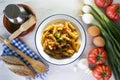Pasta alla norma traditional italian recipe. Royalty Free Stock Photo