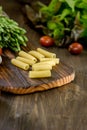 Pasta, asparagus and vegetables