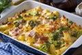 Pasta bake with broccoli and chicken Royalty Free Stock Photo