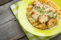 Pasta bake with broccoli and chicken Royalty Free Stock Photo