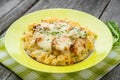 Pasta bake with broccoli and chicken Royalty Free Stock Photo