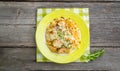 Pasta bake with broccoli and chicken Royalty Free Stock Photo