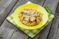 Pasta bake with broccoli and chicken Royalty Free Stock Photo