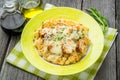 Pasta bake with broccoli and chicken Royalty Free Stock Photo