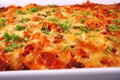 Pasta bake close up