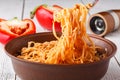 Pasta bake with whole wheat penne, tomatoes and mozarella Royalty Free Stock Photo