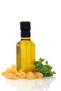 Pasta, Basil and Olive Oil Royalty Free Stock Photo