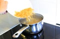 Pasta in boiling water Royalty Free Stock Photo