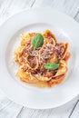 Pasta with Bolognese sauce Royalty Free Stock Photo