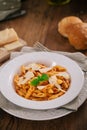 Pasta With Bolognese Sauce. Typical Italian Dish. Royalty Free Stock Photo