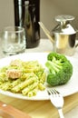 Pasta with broccoli and tunafish Royalty Free Stock Photo