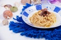 Pasta with Butter and Anchovies Royalty Free Stock Photo