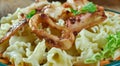 Pasta Campanelle con calamari Royalty Free Stock Photo