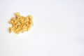 Pasta campanelle not cooked, isolated on a white background, copy space Royalty Free Stock Photo