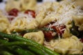 Pasta with cheese and asparagus Royalty Free Stock Photo