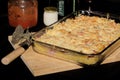 Pasta, cheese and ham gratin Royalty Free Stock Photo