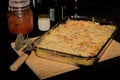 Pasta, cheese and ham gratin Royalty Free Stock Photo