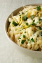 Pasta with cheese and lemon peel